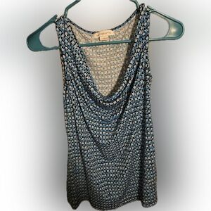 Liz Claiborne Blue Geometric Print Women's Top 82325
